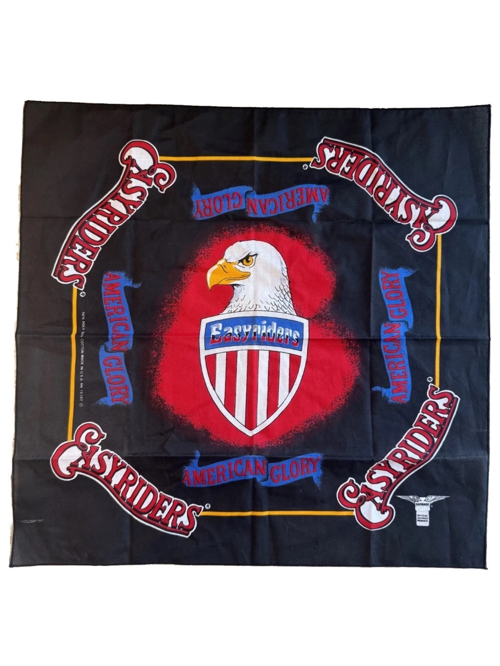 Vintage 90s Easy Riders USA American Glory Eagle Biker Harley Davidson Bandana